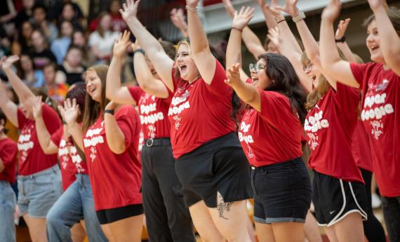 Students cheering during Matriculation