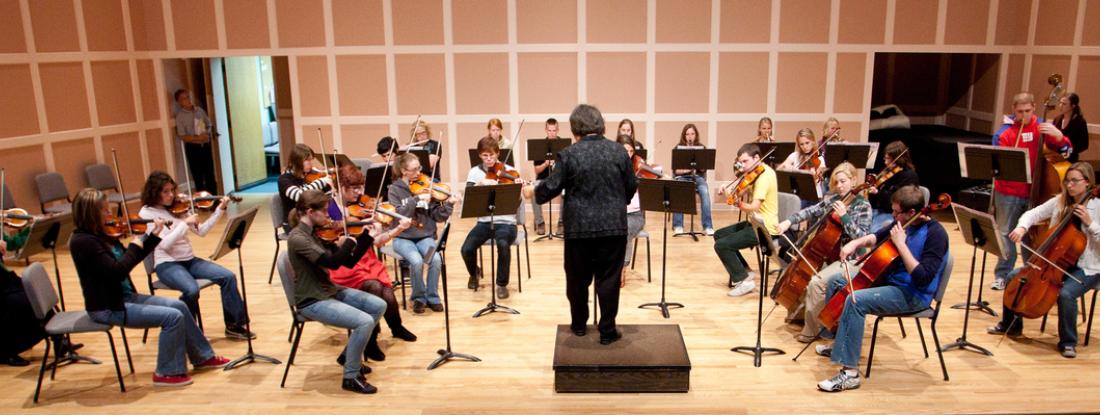 Hamline Sundin Music Hall with a Playing Orchestra