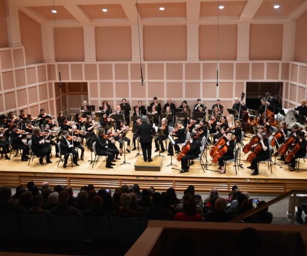 Orchestra performance at Sundin Music Hall at Hamline University